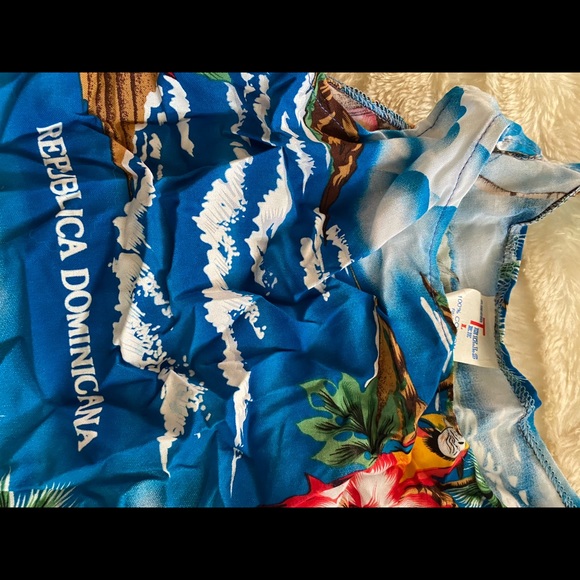 Tankini Set Aqua & Navy size 12 plus coverup - Picture 2 of 6